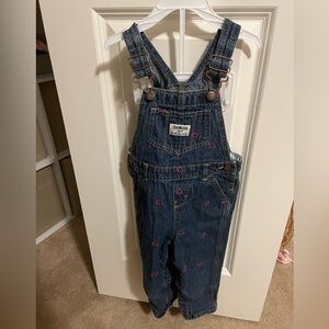 Oshkosh overalls pink heart embroidery